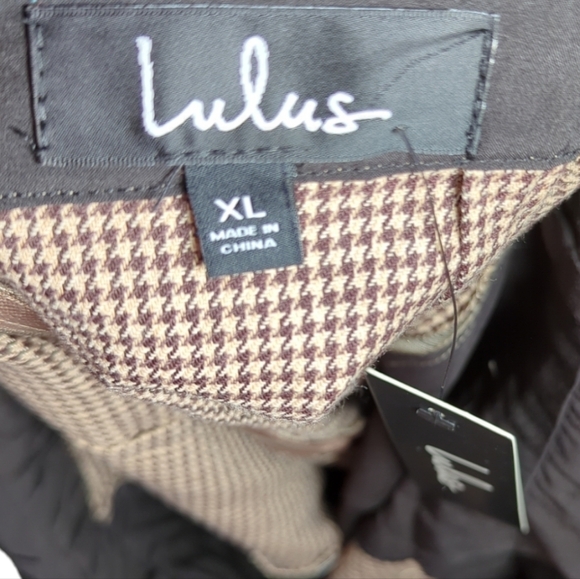 Lulus Here With You Pinafore Houndstooth Plaid V-Neck Sheath Mini Dress - Picture 5 of 13